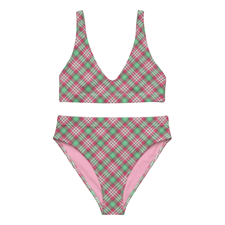 Mint Green and Pink Plaid Bikini product image (2)