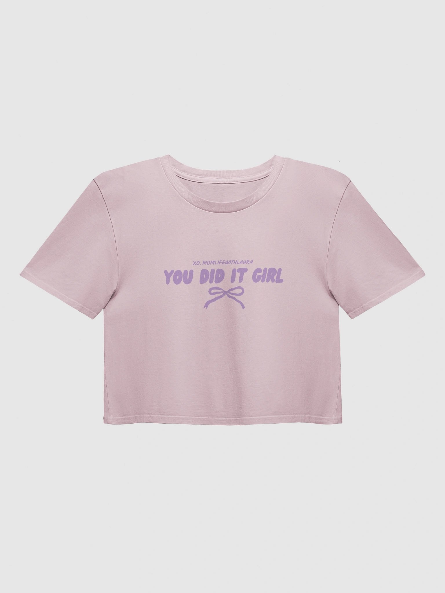 You Did it Girl Bow Cropped Tee - Lilac/Orchid product image (1)
