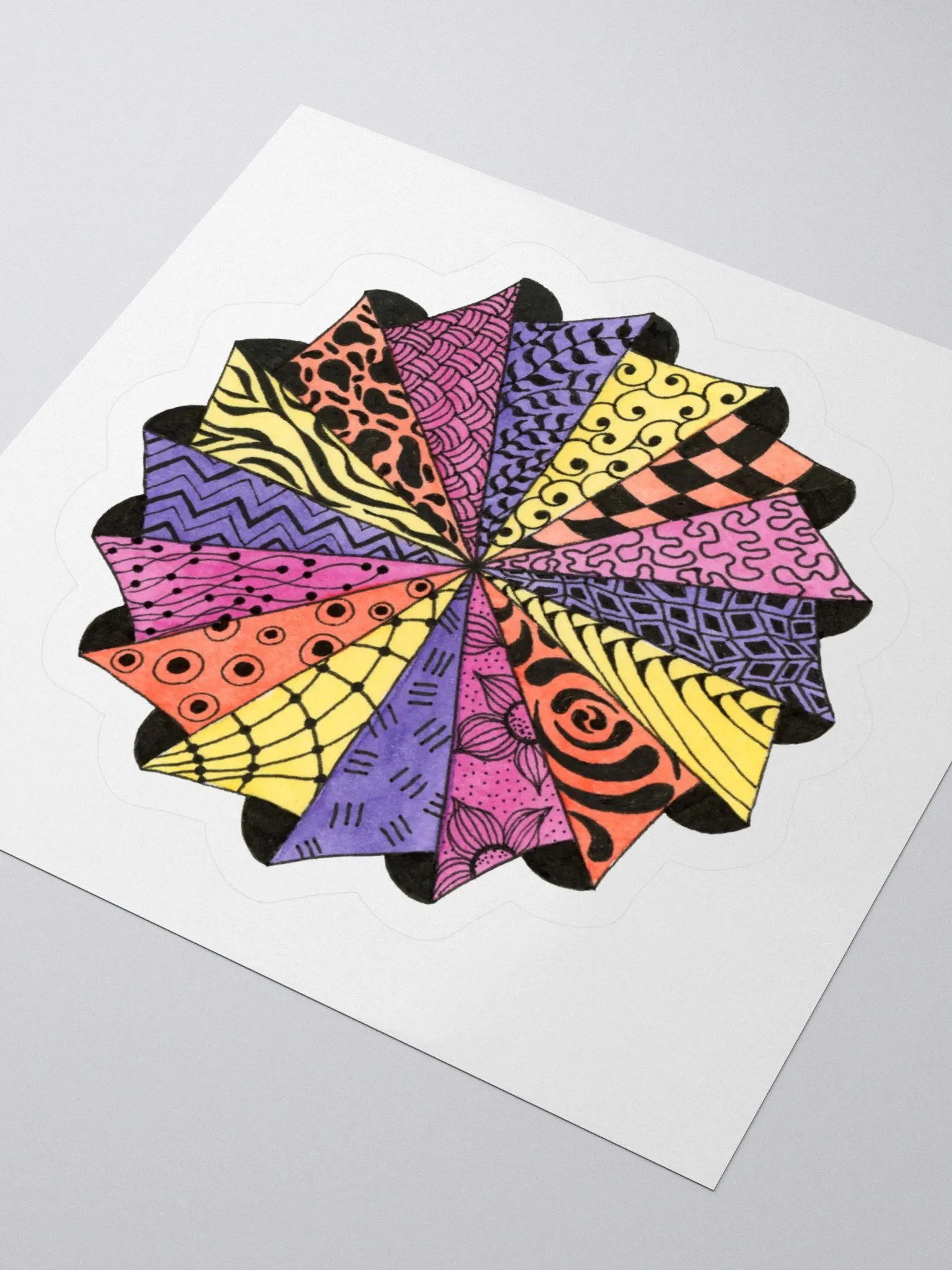 Zentangle Pinwheel Kiss Cut Sticker product image (3)
