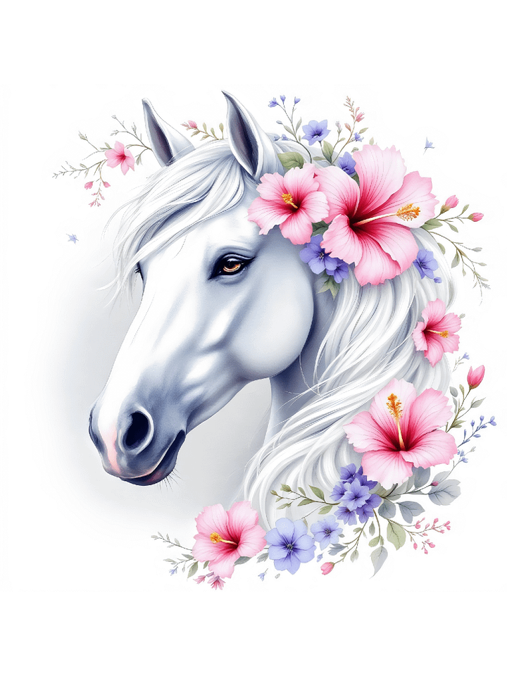 30 Floral Horse Clipart Designs, Cute Horse Clipart, Whimsical Horse Illustrations, Floral Horse Graphics, Elegant Animal Illustrations product image (2)