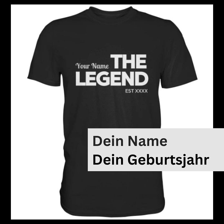 Geschenk Personalisiert Geburtstags-Shirt THE LEGEND - Geschenk Mann Frau - Custom Name & Year Tee product image (1)