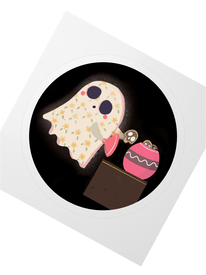 Little Ghost Cookie Thief - Vinyl Sticker product image (1)