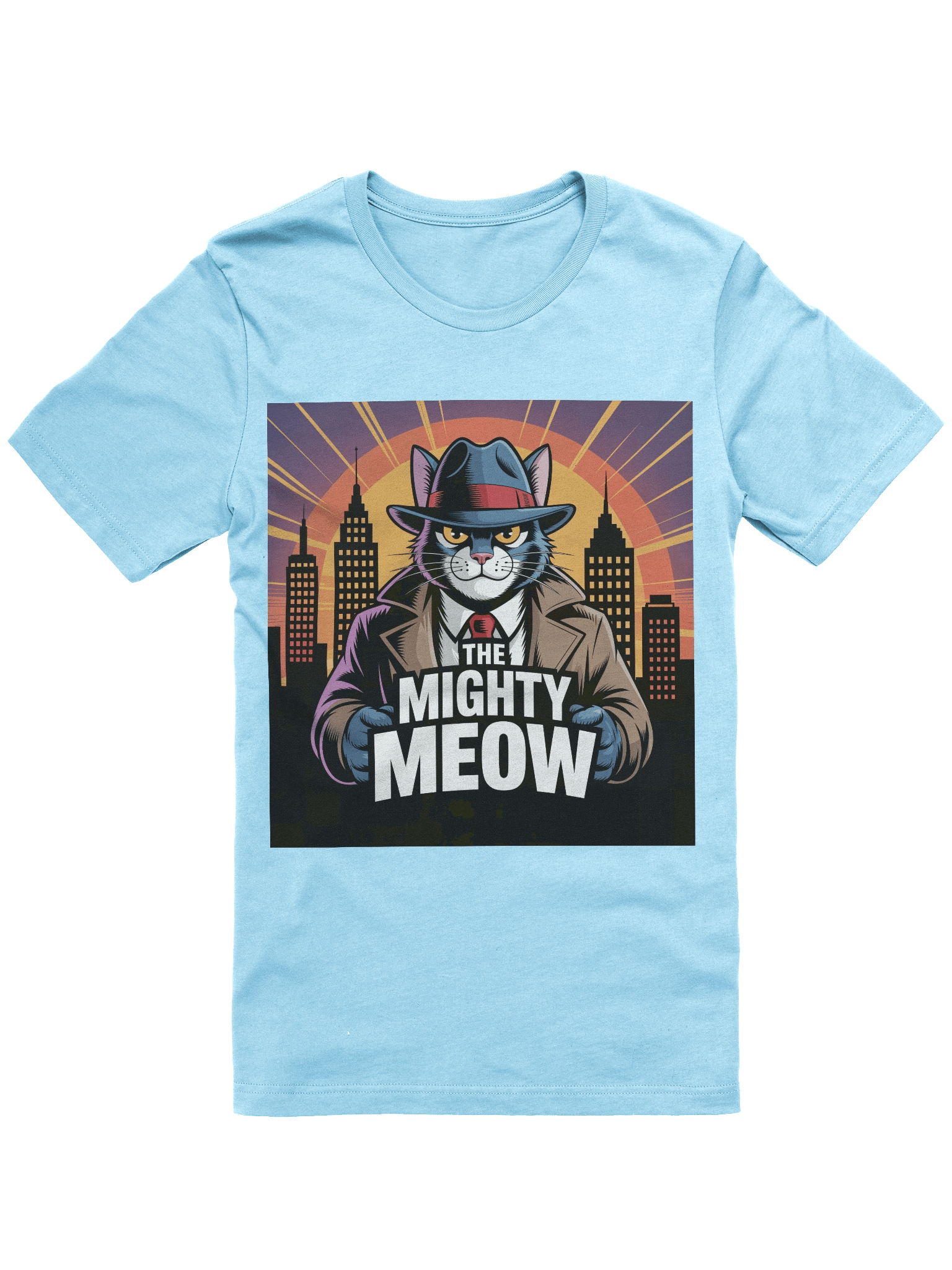 The Mighty Meow Trench Coat Cat T-Shirt product image (3)