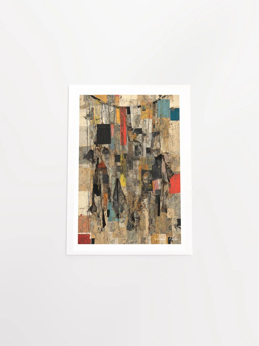'By a Thread' By Edward Martin: Mixed Media Collage Print:Abstract Collage Earth Tones Poster product image (5)