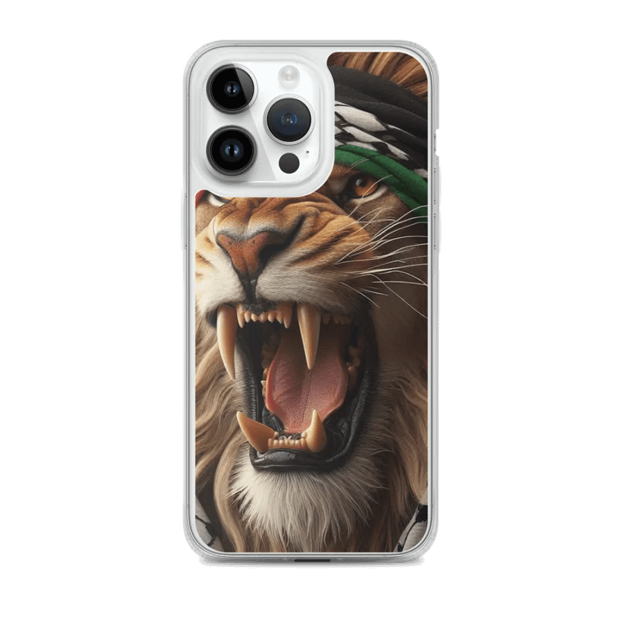 Roaring Lion Keffiyeh iPhone® Clear Case | AI Design Free Palestina product image (2)