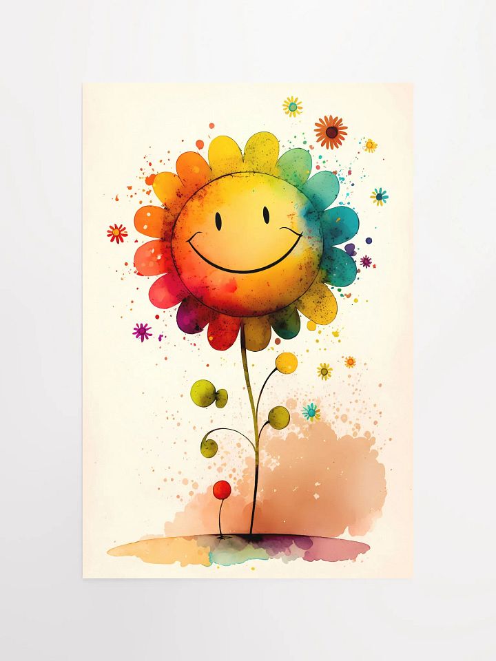 Sunshine Smiles Sunflower Poster: Uplifting Colorful Art for a Happy Home Vibe Matte Poster product image (2)