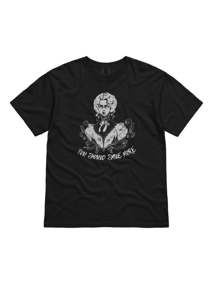 "SMILE MORE" Black T-shirt (Design #3) product image (1)