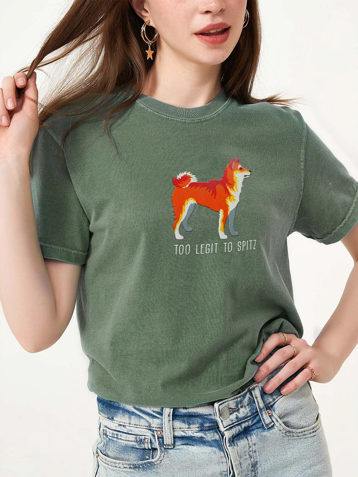 Too Legit to Spitz T-Shirt(Embroidered) of a Shiba Inu(Red) product image (2)