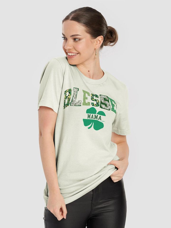 St Patricks Day Blessed Mama Shirt - Clover t-shirt St Patricks Gift for Mother product image (1)