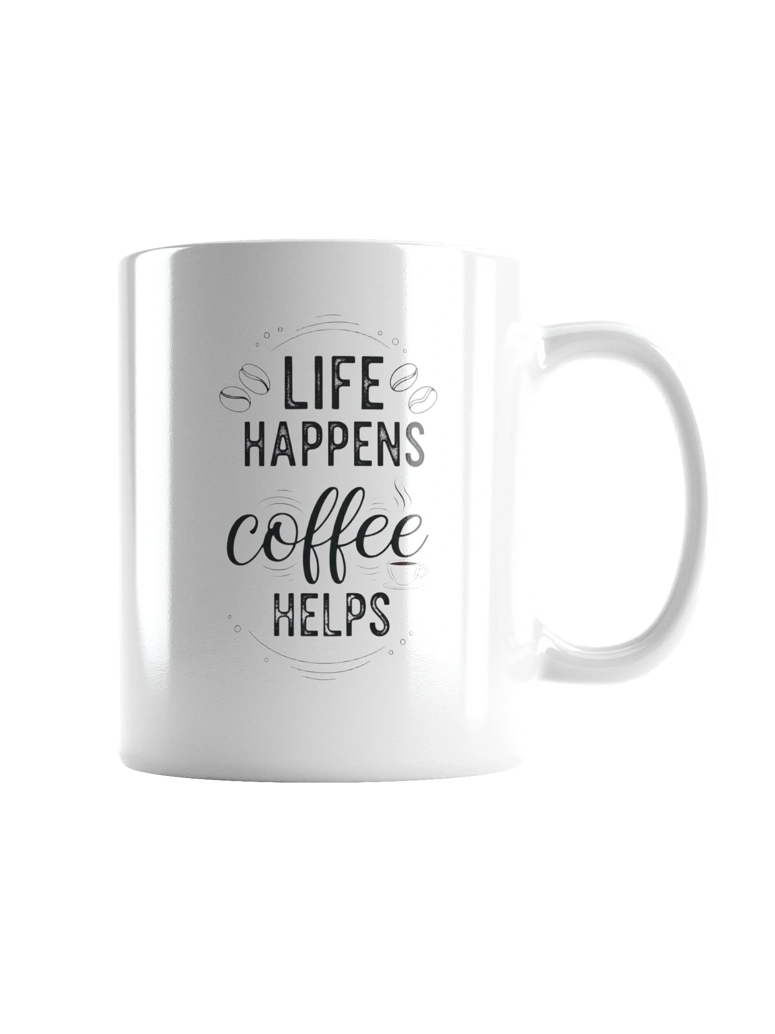 Life Happens Coffee Helps Mug – Funny Inspirational Coffee Cup for Coffee Lovers | Perfect Gift for Morning Boost & Office Humor product image (2)