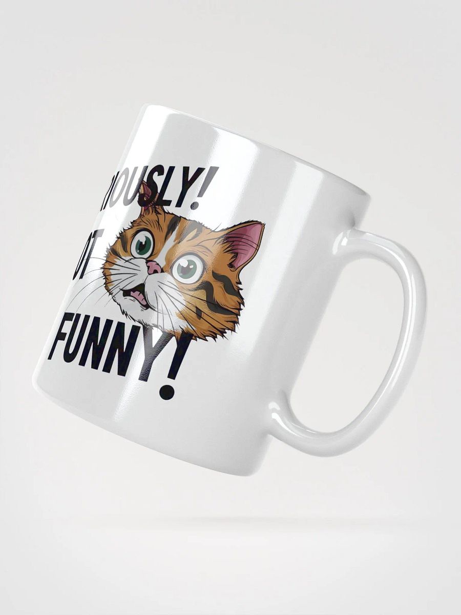 Seriously! Not Funny! - Indignant Cat Face Ceramic Mug - Funny Cat Lover Drinkware product image (3)