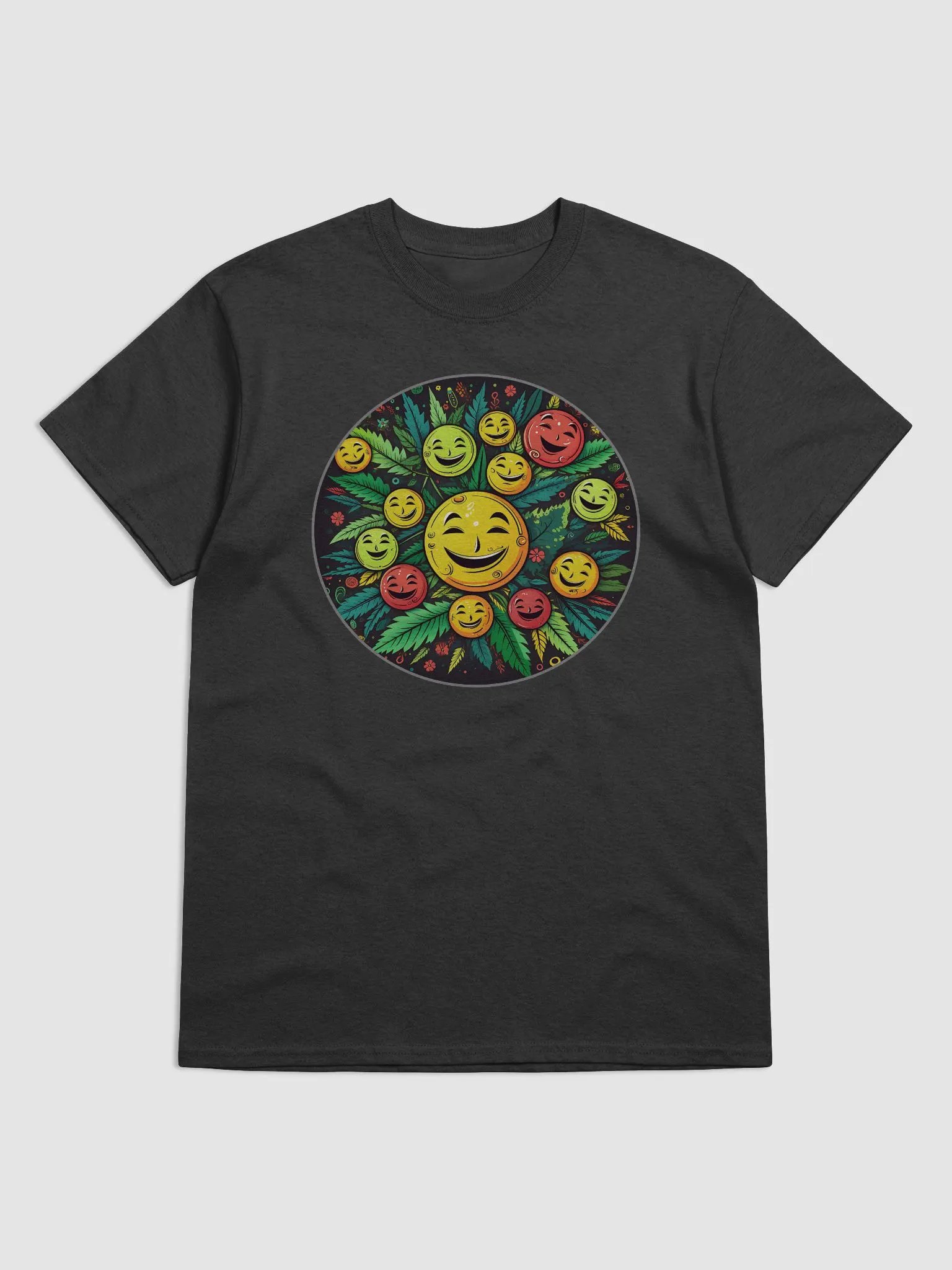 Get Happy - Cannabis Chemical THC - Smiley Graphic Design on Heavyweight T-Shirt product image (4)