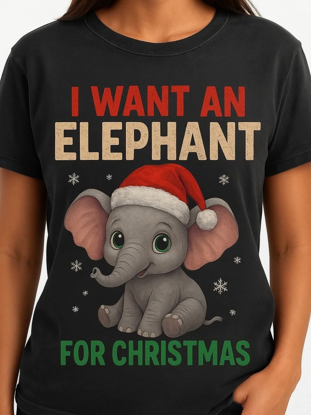 Festive Elephant Christmas T-Shirt product image (1)