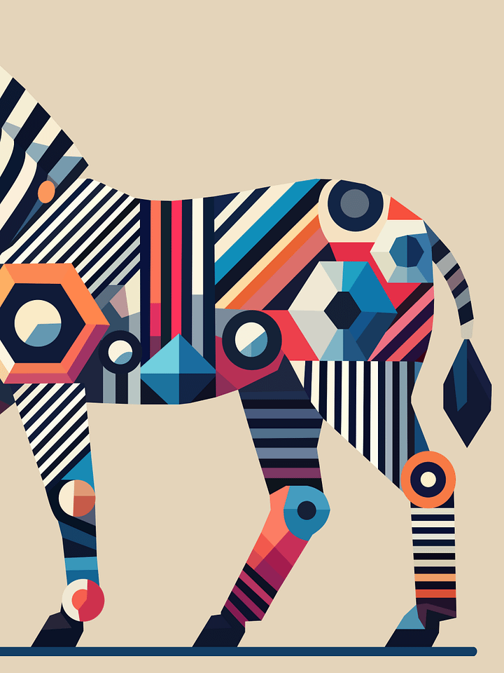 Free Geometric Zebra PNG Art - Transparent Background, Low Poly Animal Illustration product image (2)