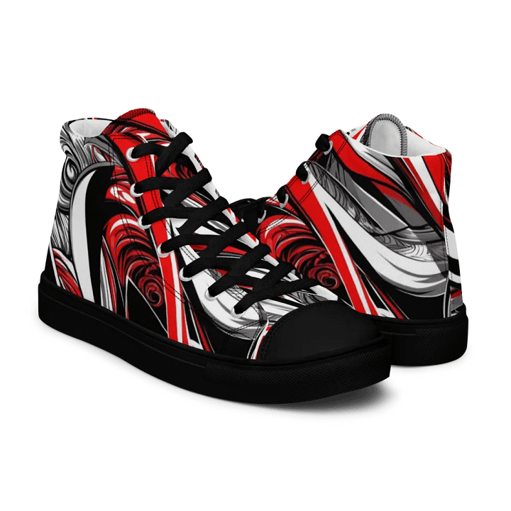 Red White Black Graffiti Design _ Calceonova Streetwear _ Woman High-Top Sneakers product image (1)