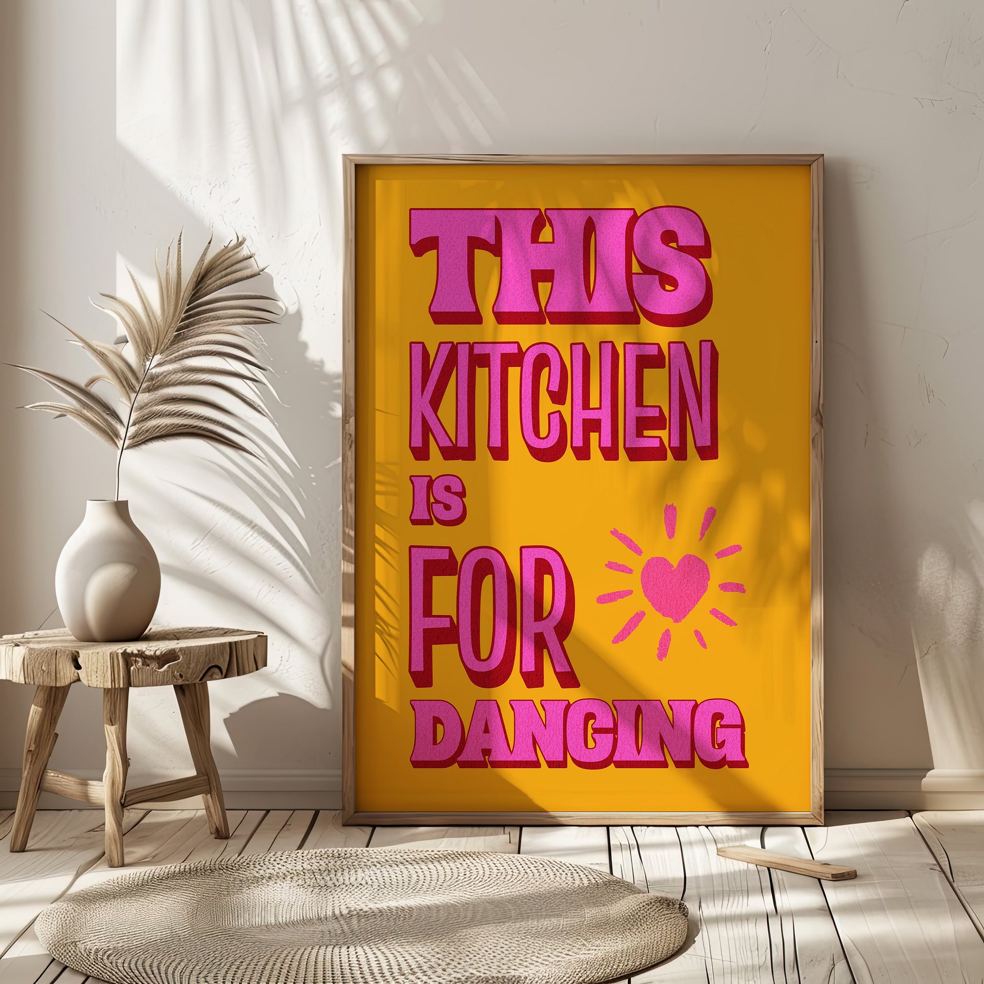 THIS KITCHEN IS FOR DANCING Retro Typography Art Print product image (6)