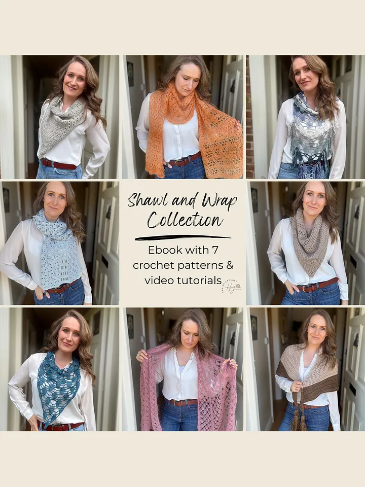 Crochet Shawl, Scarf & Wrap Pattern eBook | 7 Seasonal Designs | Charts, Videos & Yarn Guidance product image (1)