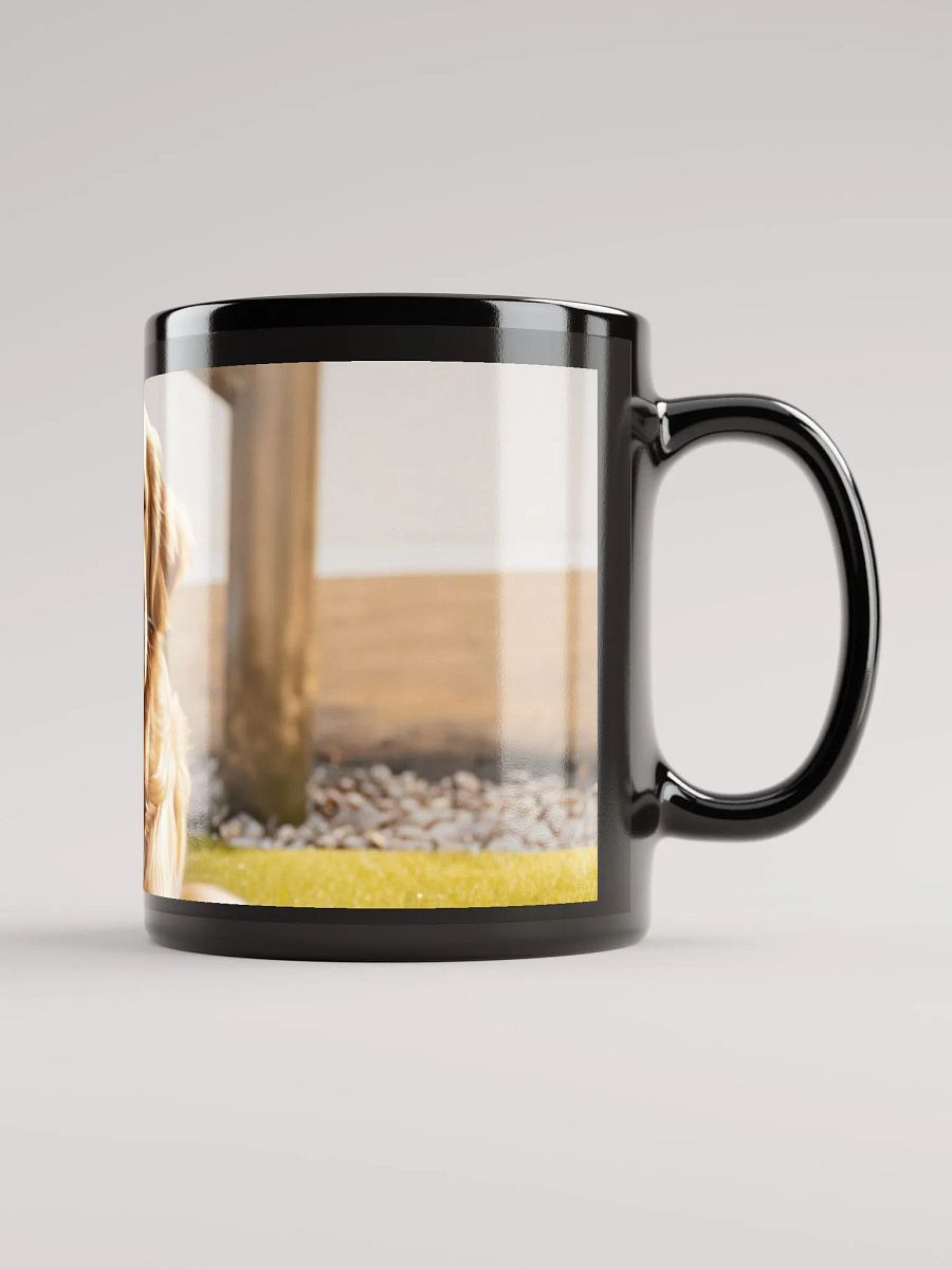Golden Glow: Black Glossy Mug for Dog Lovers ceramic mug product image (3)