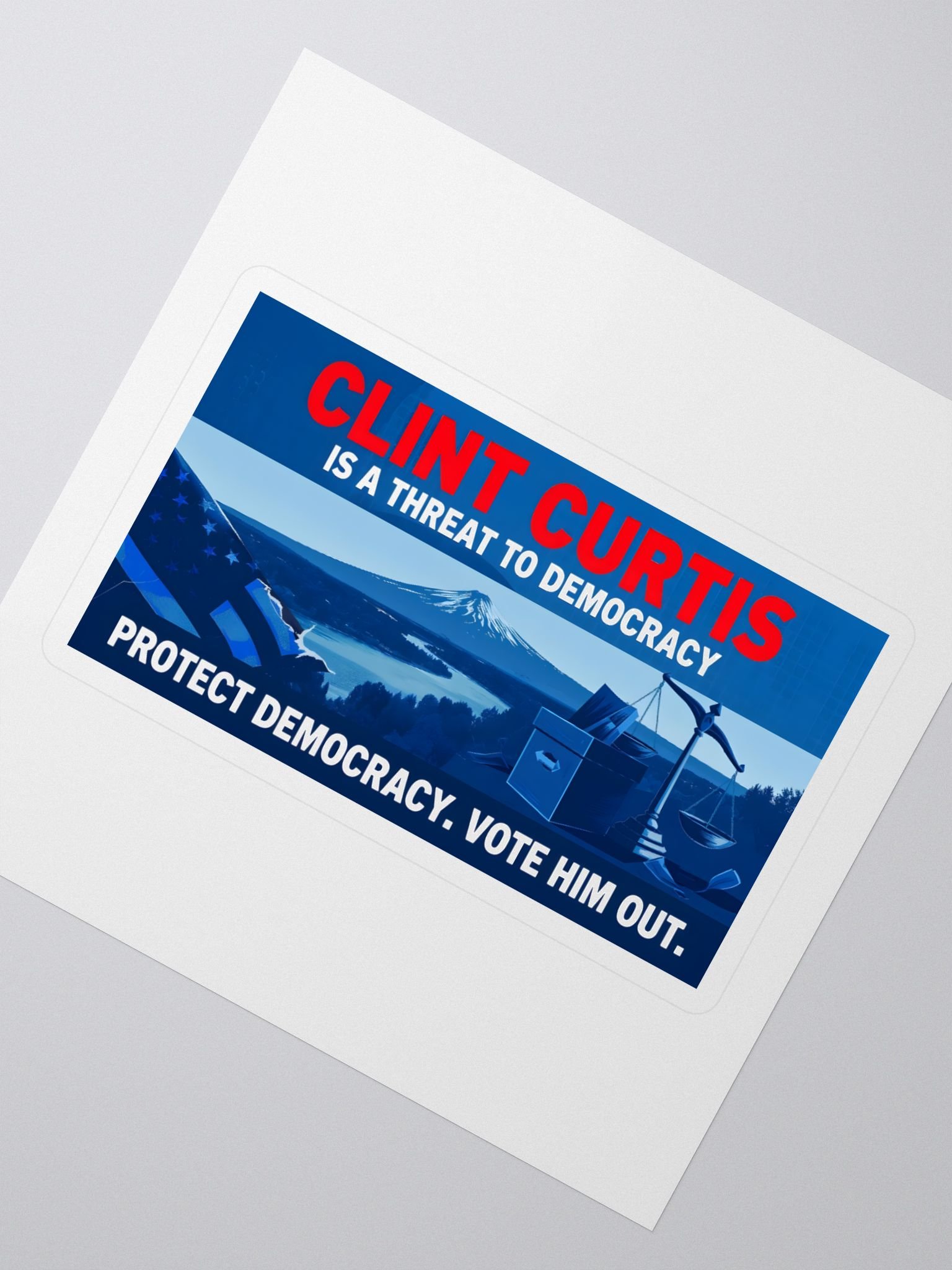 Clint Curtis is a Threat to Democracy Kiss Cut Stickers product image (2)