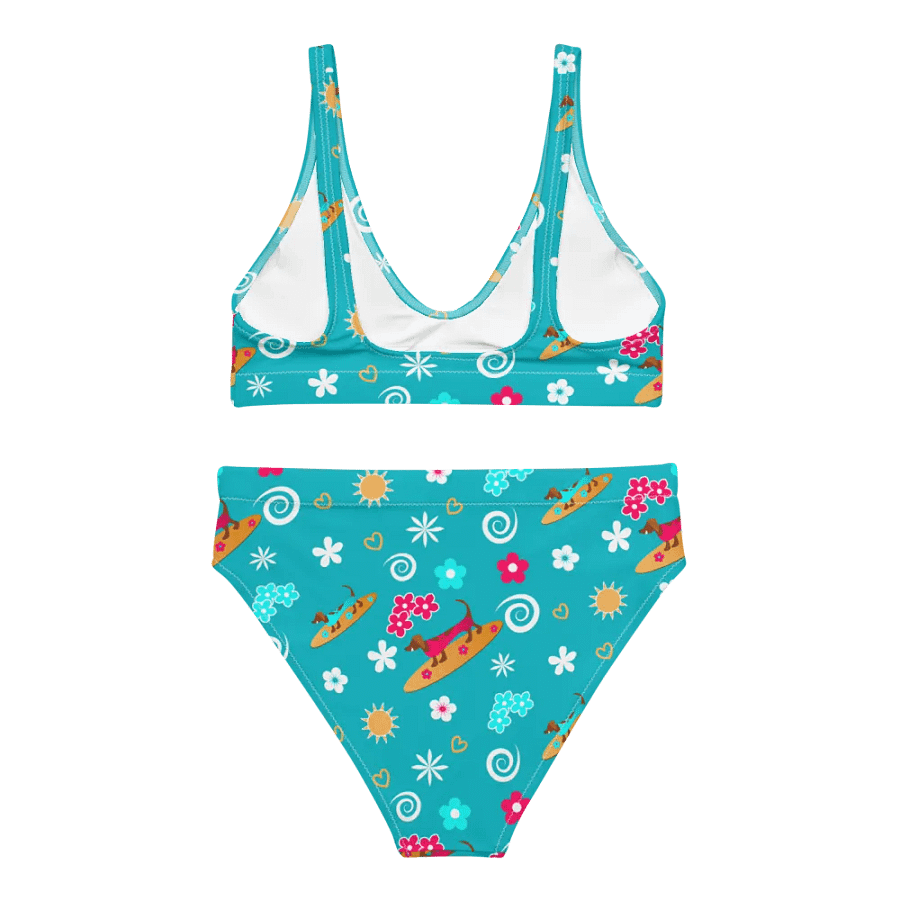 Surfing Dachshund Pattern High Waisted Bikini product image (5)