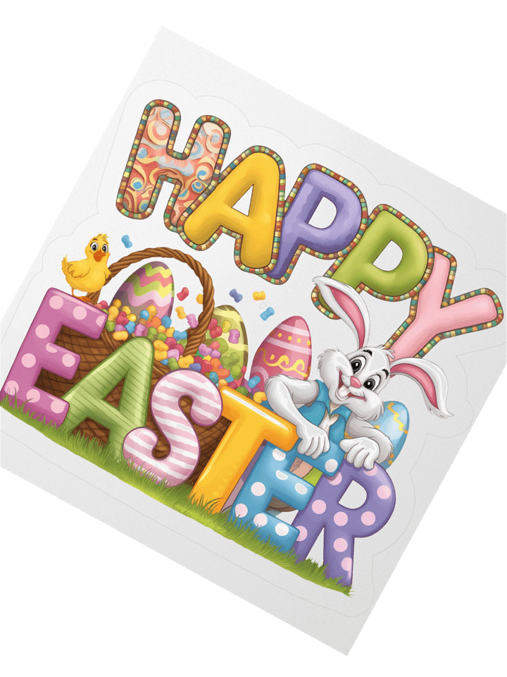 Happy Easter with Easter Bunny Sticker product image (6)