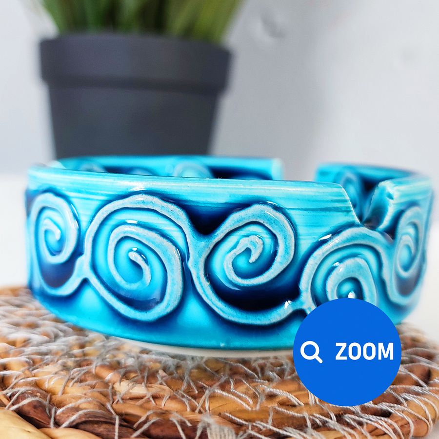 Small ceramic turquoise ashtray (small, 8 cm) — handmade pottery, handmade ceramic, home decor, handmade gift, Turkish ceramic product image (7)
