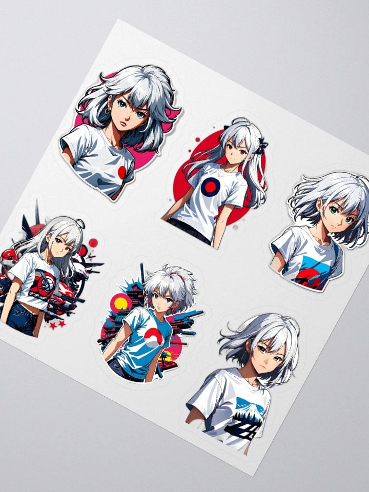 Silver-Haired Character Kiss Cut Sticker Set product image (4)