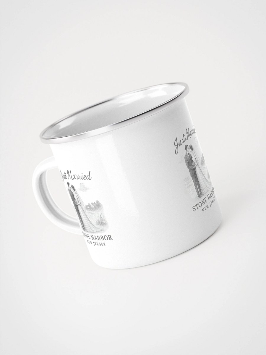 Stone Harbor NJ "Just Married" Enamel Wedding Mug product image (4)