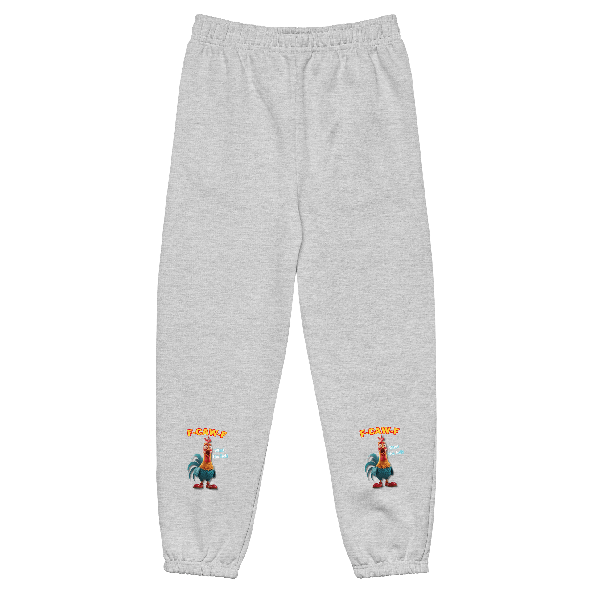 Funny Rooster Sweatpants – Bold Rooster Graphic Joggers with “F-CAW-F” & “What the Helli” Slogans – Farm Humor Pants, Gag Gift product image (14)
