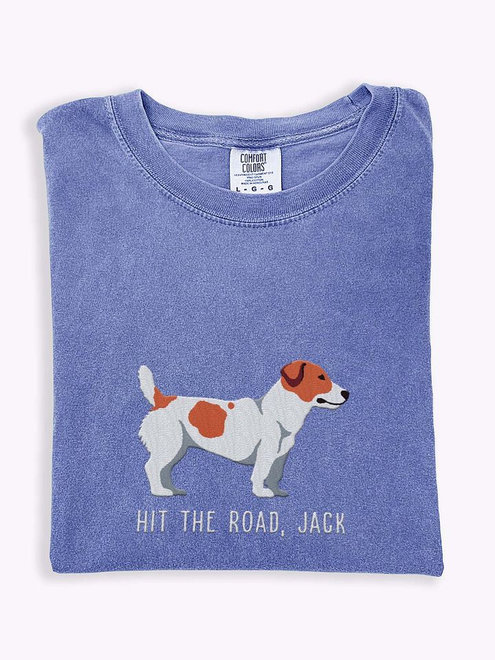 Hit the Road, Jack T-Shirt(Embroidered) of a Jack Russell Terrier(Red) product image (1)