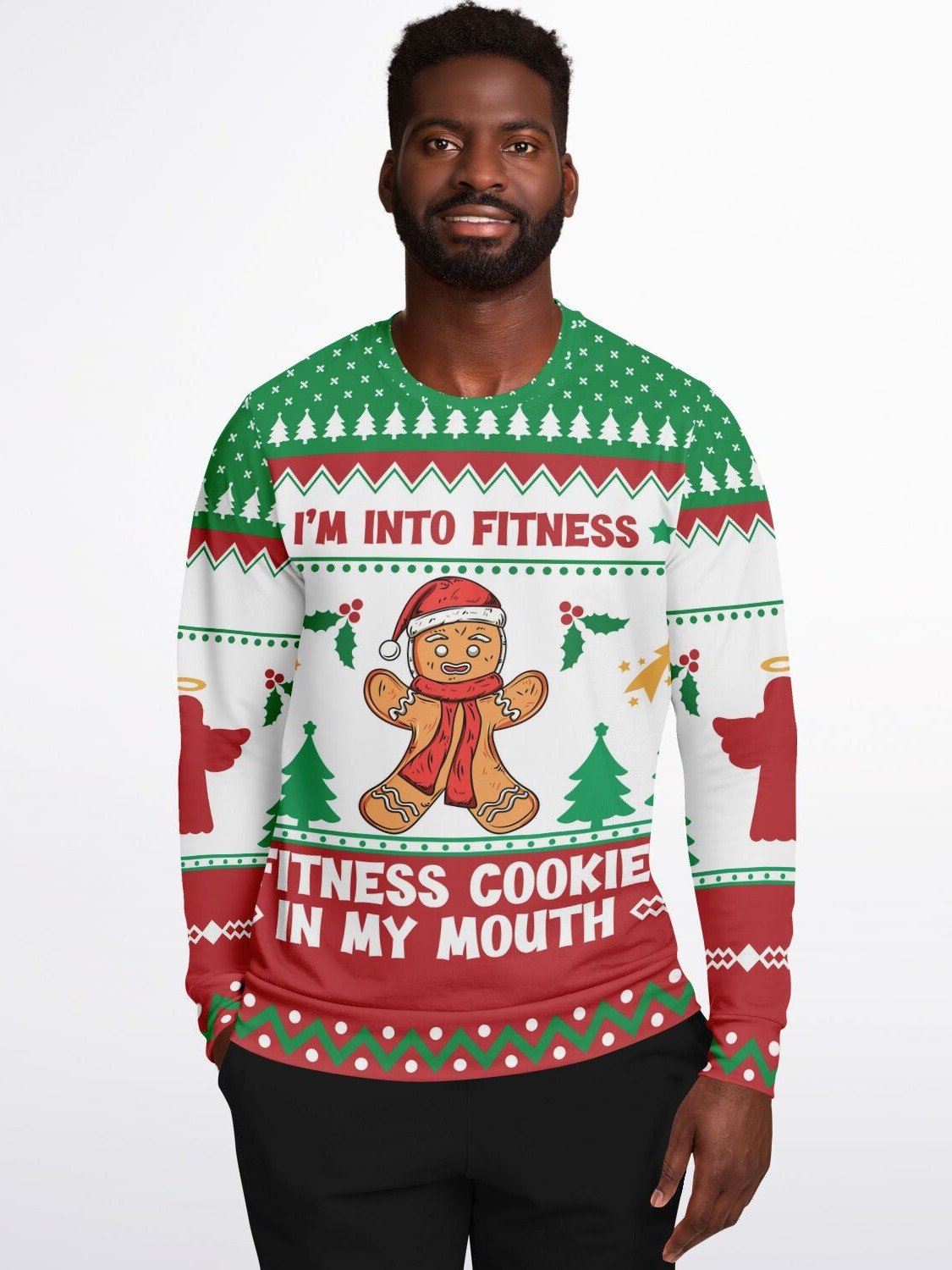 "Fitness Cookie" Christmas Sweatshirt | Funny Gingerbread Man Holiday Sweater | Holiday Party Outfit | Christmas Gift for Food Lovers product image (7)