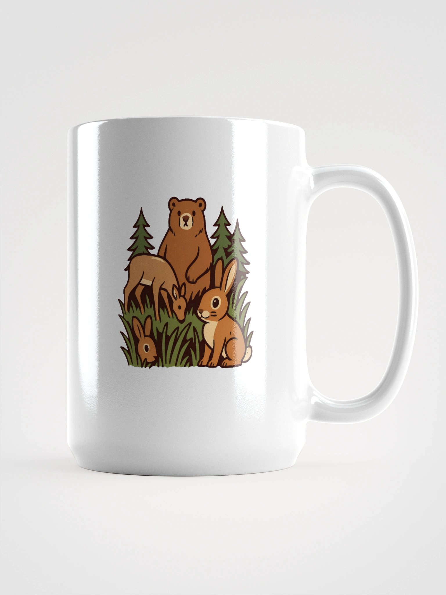 Wildlife Gathering White Glossy Mug product image (1)