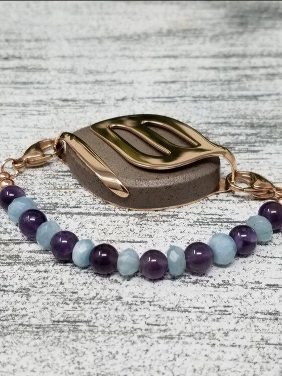 Inner Peace Bracelet | Amethyst & Aquamarine | Handmade Accessory for Bellabeat Leaf Urban & Ivy product image (3)