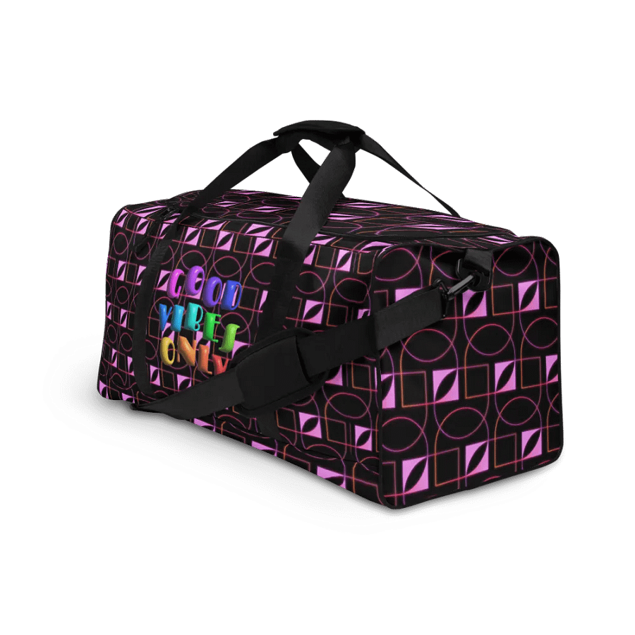 GOOD VIBE ONLY DUFFLE BAG BLACK-PINK product image (5)