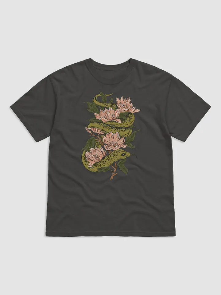 Goblincore and Cottagecore Shirts for Snake Lovers | Forest Snake Among Magnolia Flowers Botanicals T-Shirt product image (21)