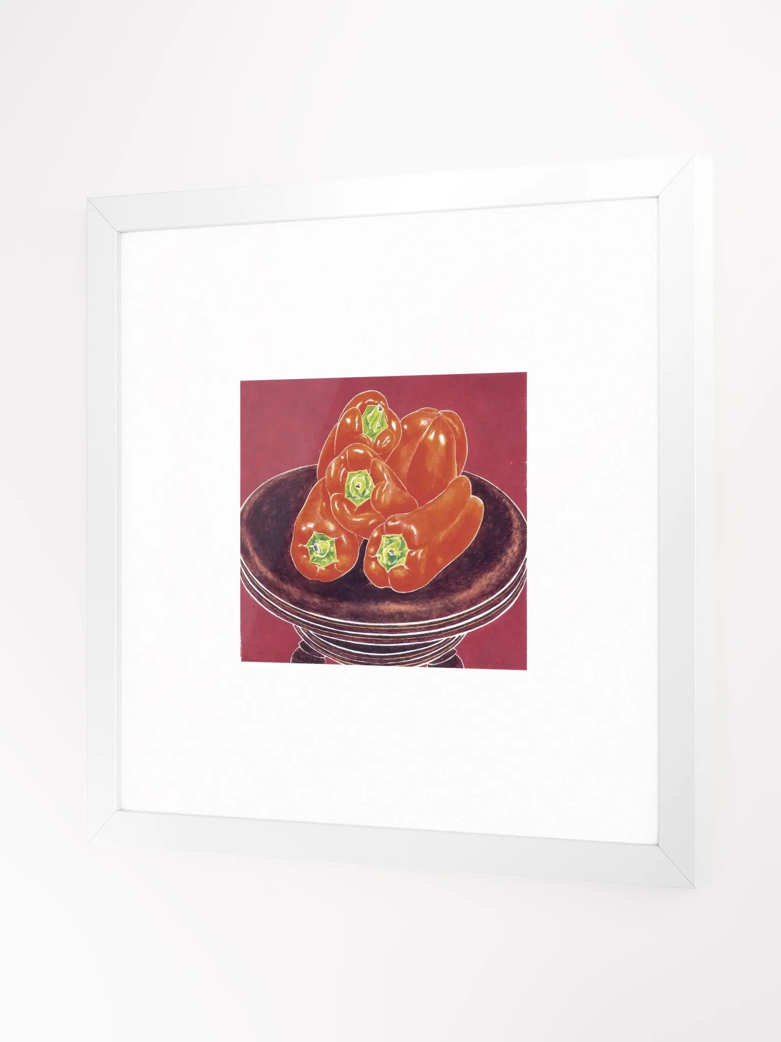 Red Peppers Piano Stool Print Framed product image (10)