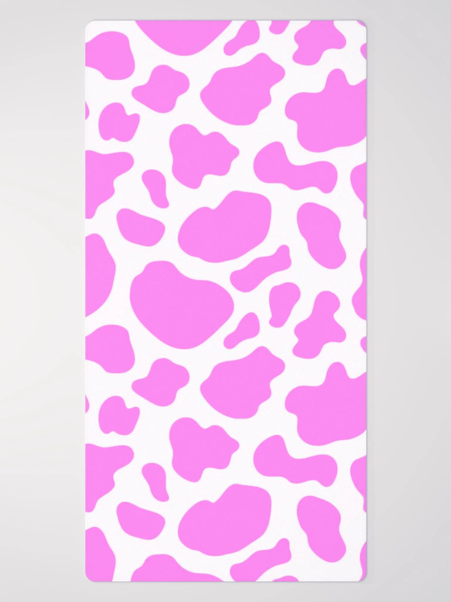 Magenta on white cow print (DESK MAT) product image (2)