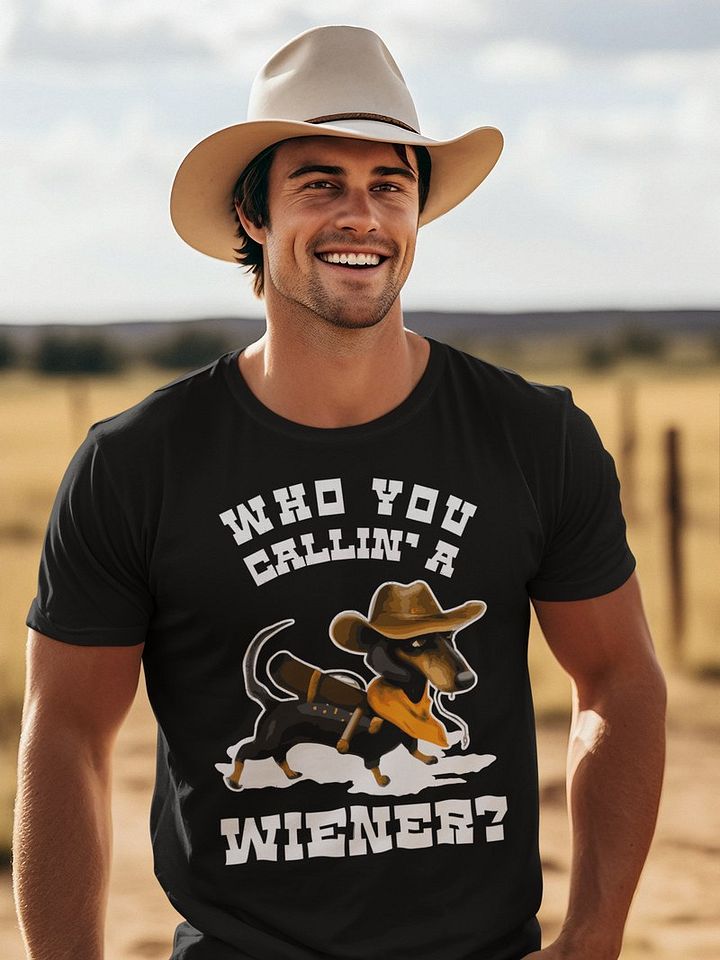 Wiener Dog Funny Cowboy TShirt product image (1)