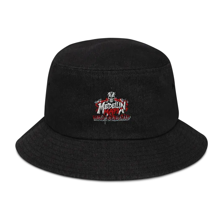 Menacing Skull Denim Bucket Hat product image (1)