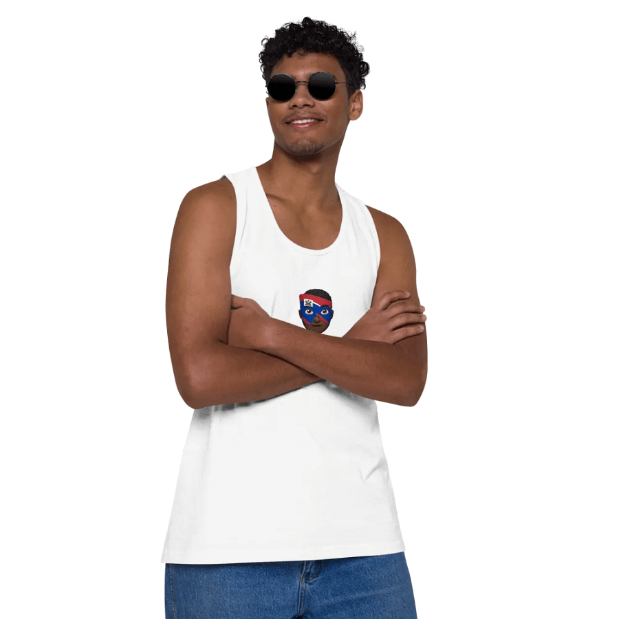 Haitian Flag Emoji Mask Tank Top product image (7)