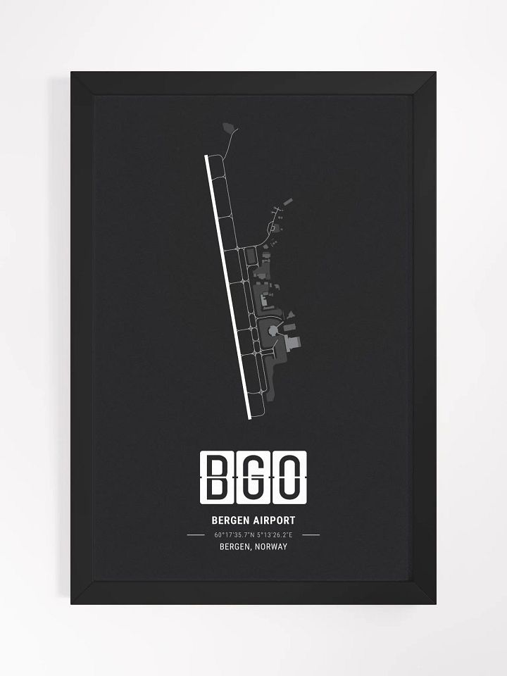Framed Airport BGO Premium Map On Matt Paper product image (1)