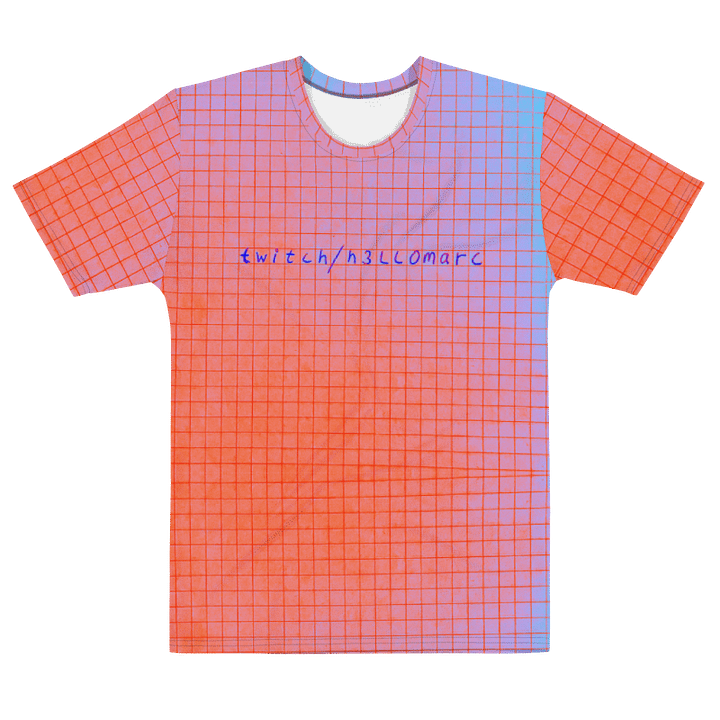 twitch/h3llomarc red/blueish squared Crew Neck T-Shirt product image (2)