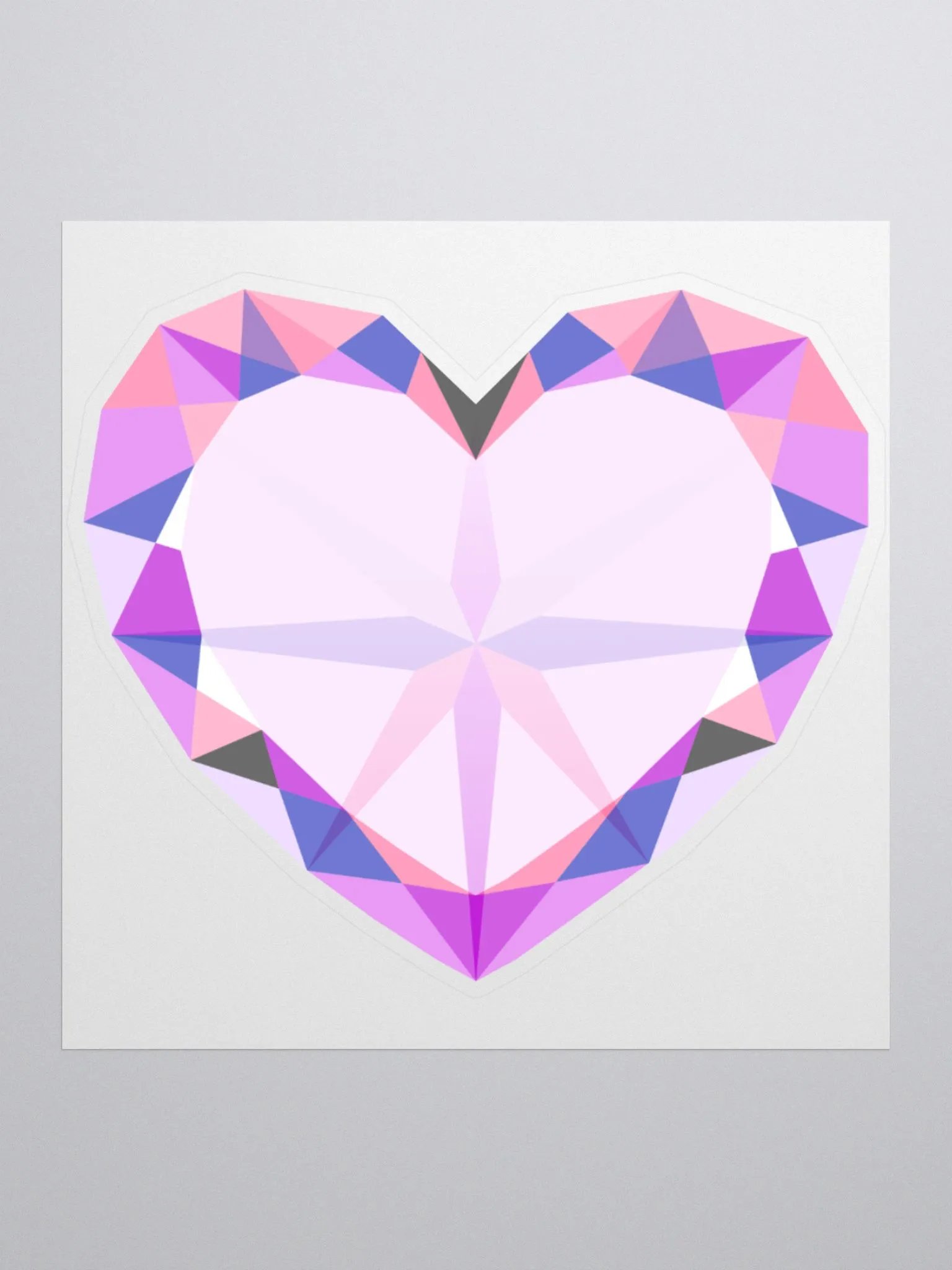 Crystal Pride Heart (Genderfluid Pride) Cut Sticker product image (1)