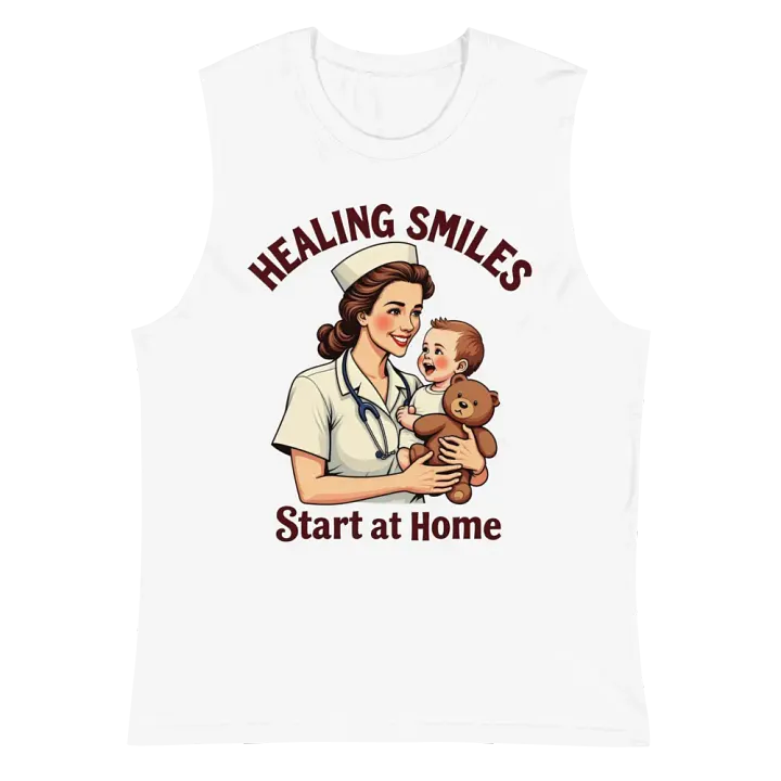medical moms, dads, Healing Smiles Nurse Muscle Tank product image (2)