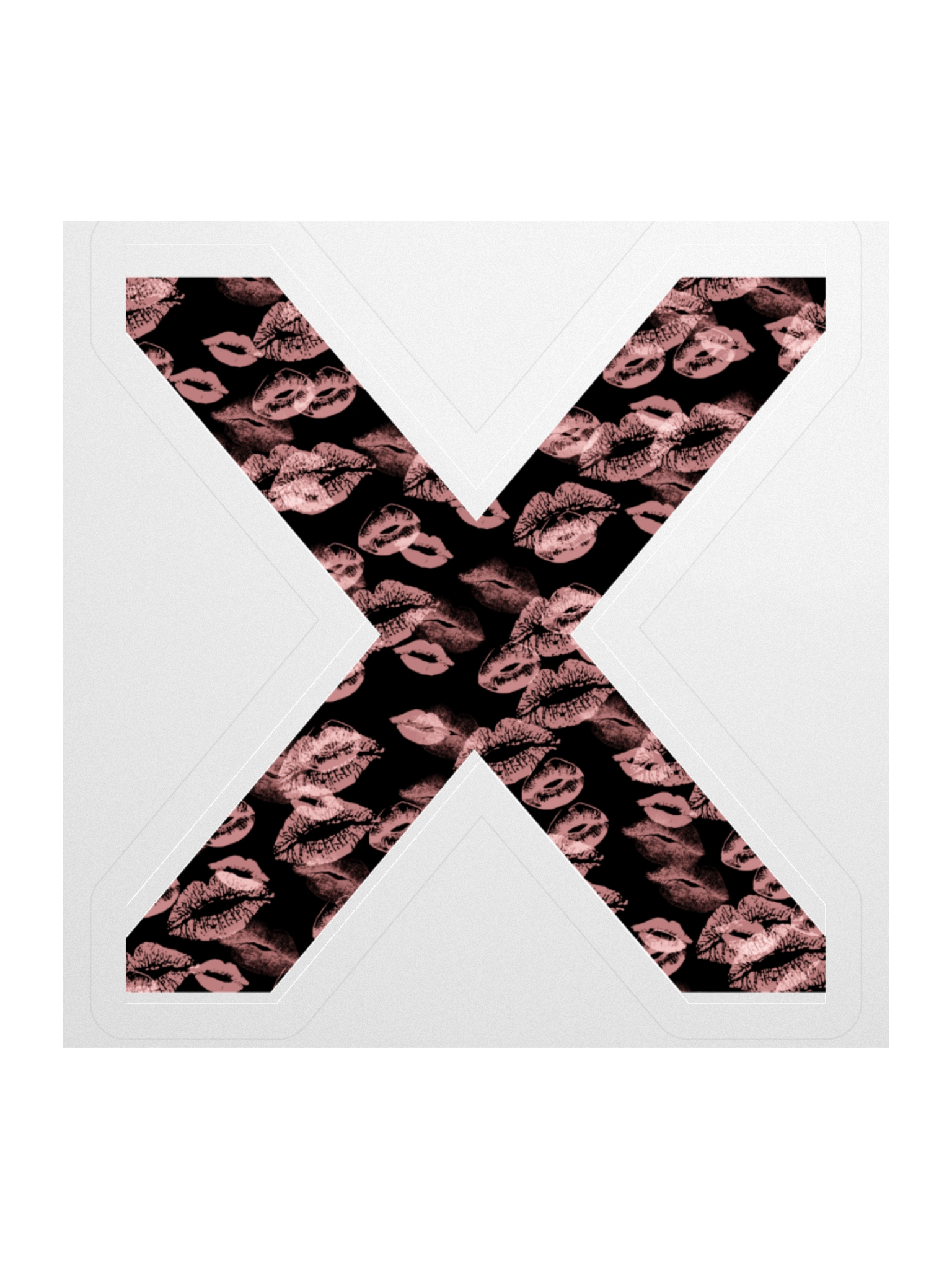 Black X Pink Lipstick Kisses | Kiss-cut Sticker product image (1)