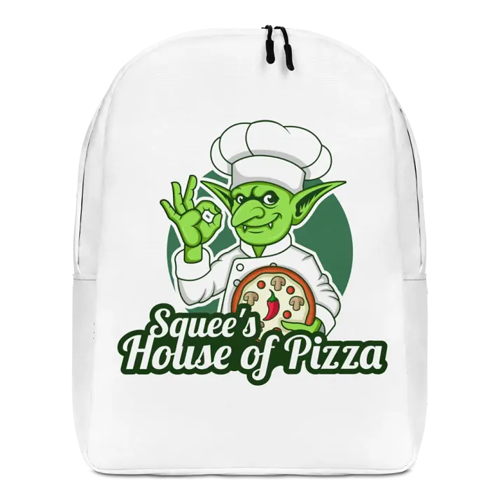 Squee’s House of Pizza Minimalist Backpack (White) product image (1)