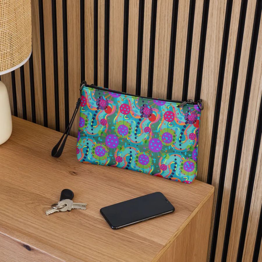 Vibrant techno All-Over Print Crossbody Bag for the tech enthusiasts product image (5)