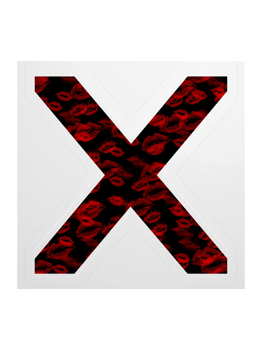 Black X Red Lipstick Kisses | Kiss-cut Sticker product image (1)