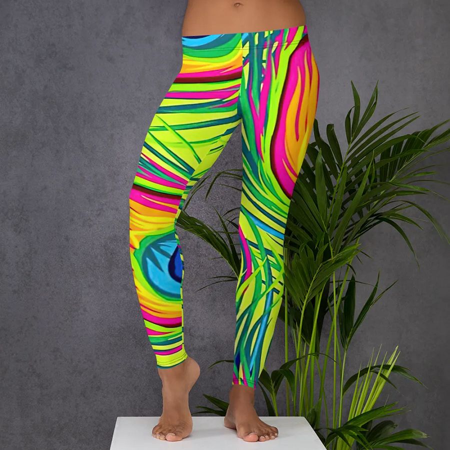 Peacock Feathers Fantasy Leggings product image (5)