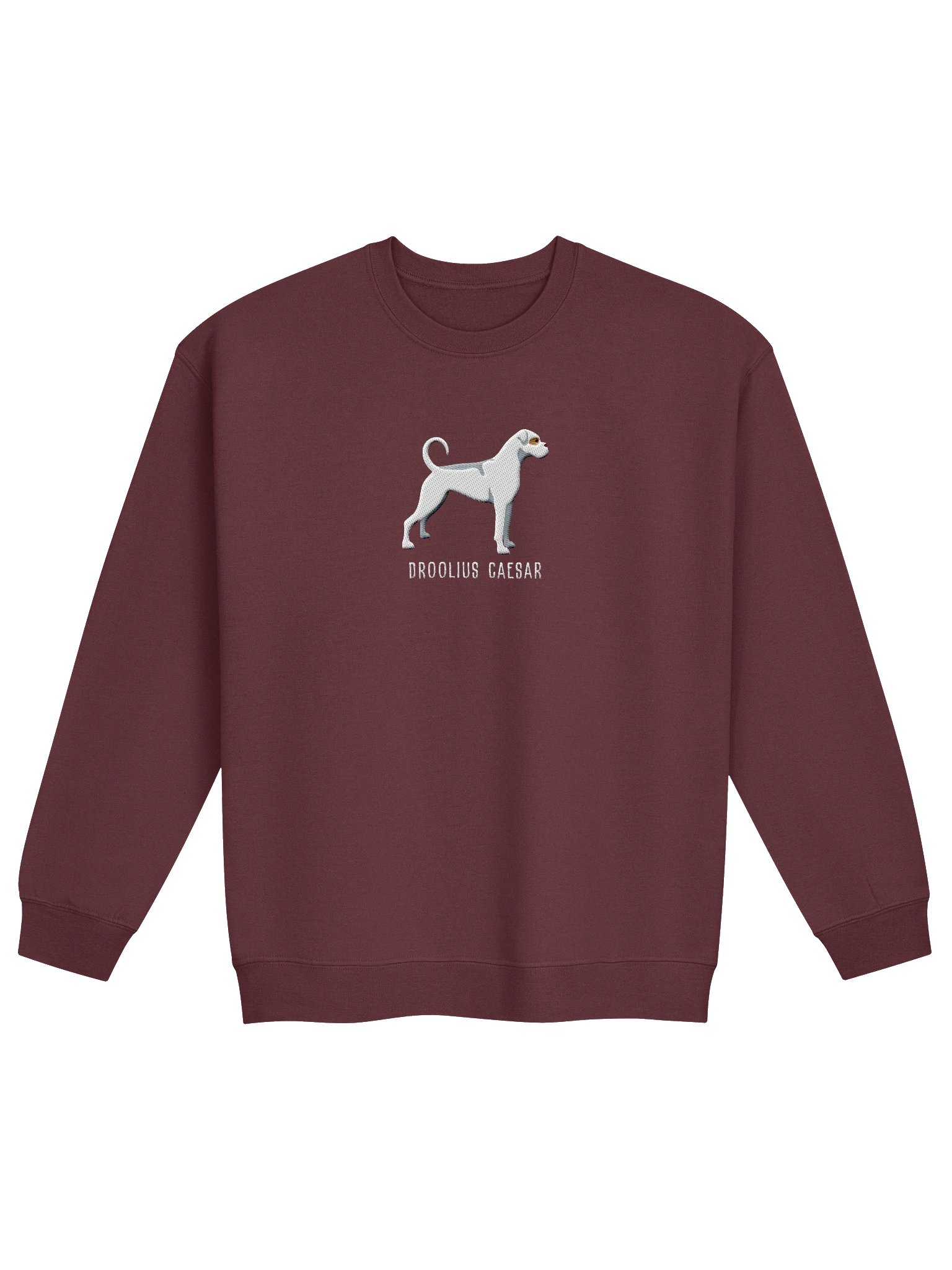 Droolius Caesar Sweatshirt (Embroidered) of a Boxer(White) product image (5)